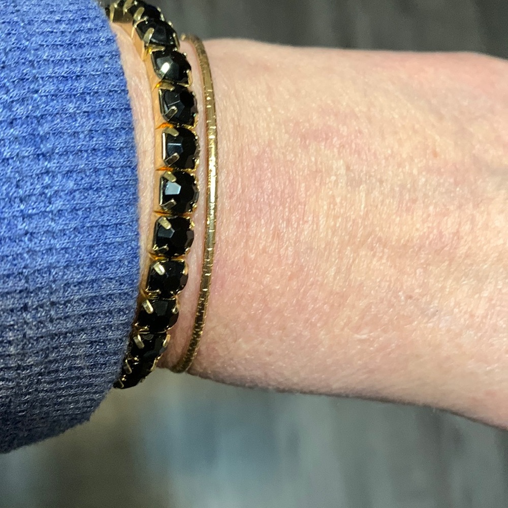 Bracelet set sparkle black and gold in colour